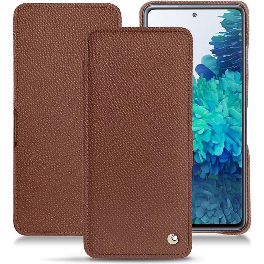 Noreve Lederschutzhülle horizontal (Samsung Galaxy S20 FE), Smartphone Hülle, Braun