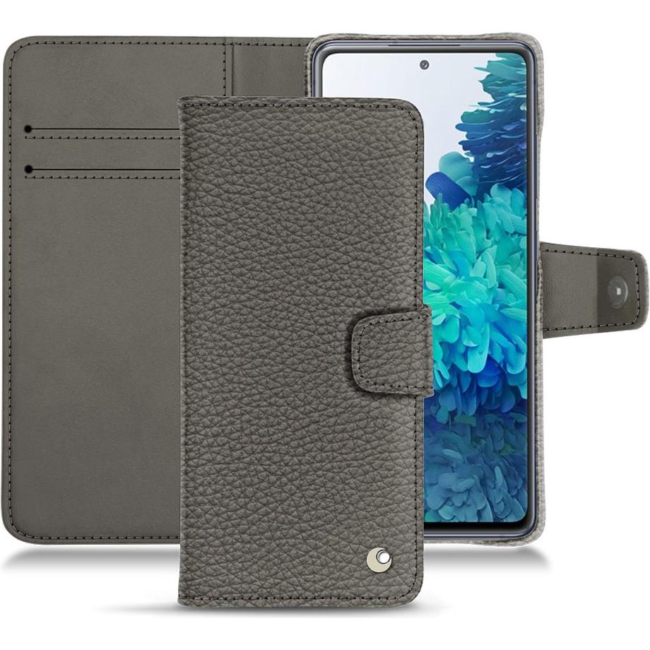 Noreve Lederschutzhülle Wallet (Samsung Galaxy S20 FE), Smartphone Hülle, Grau