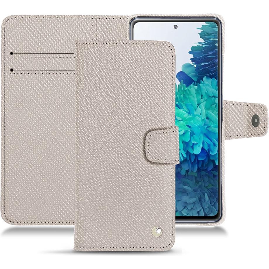 Noreve Lederschutzhülle Wallet (Samsung Galaxy S20 FE), Smartphone Hülle, Beige