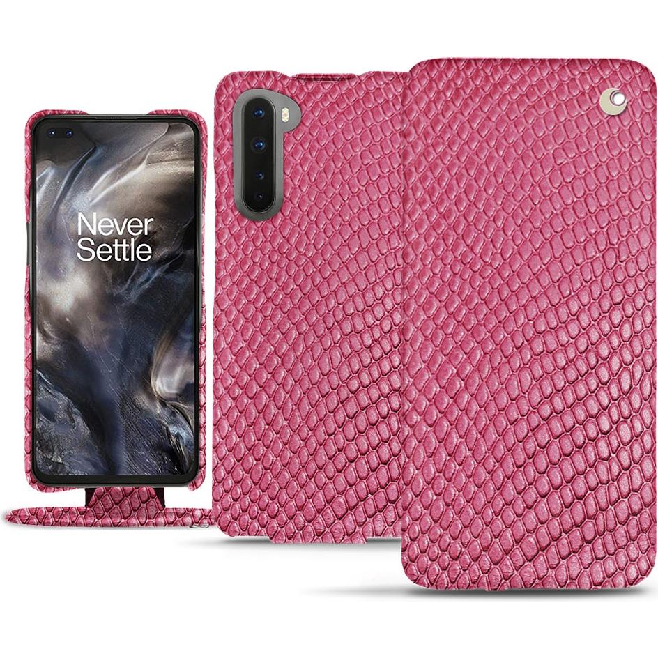 Thumbnail - Noreve Lederschutzhülle vertikal (OnePlus Nord), Smartphone Hülle, Rosa
