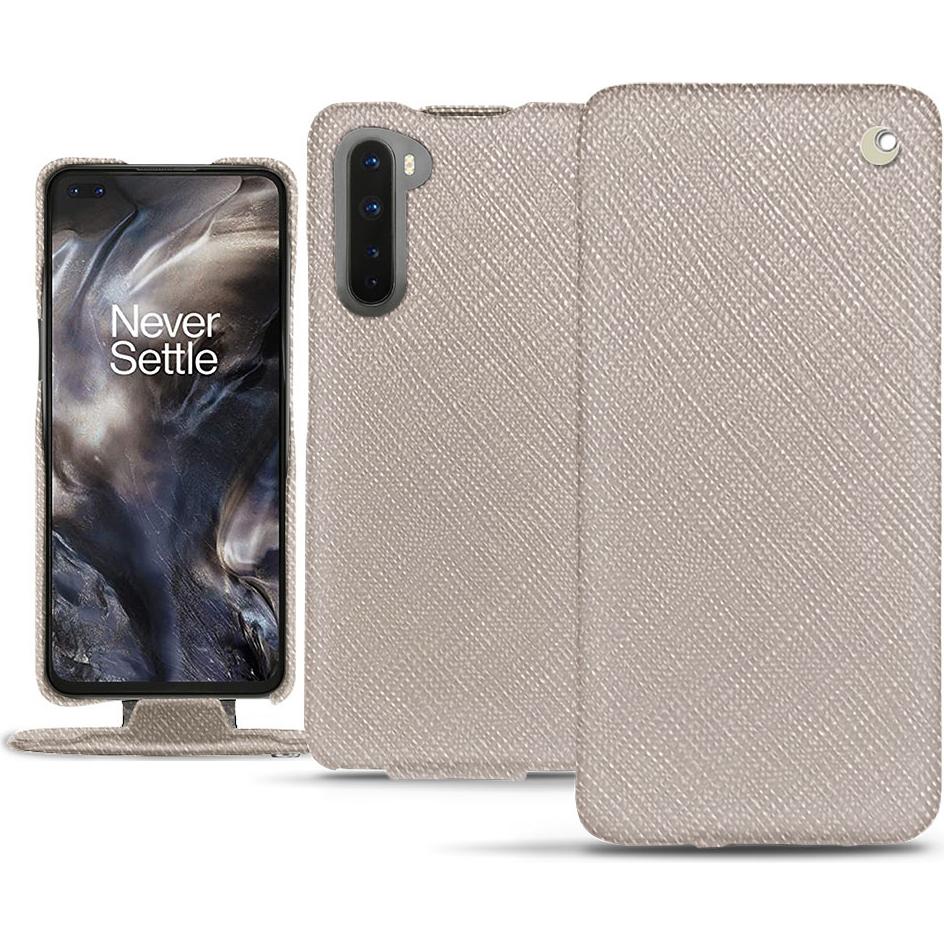 Noreve Lederschutzhülle vertikal (OnePlus Nord), Smartphone Hülle, Beige
