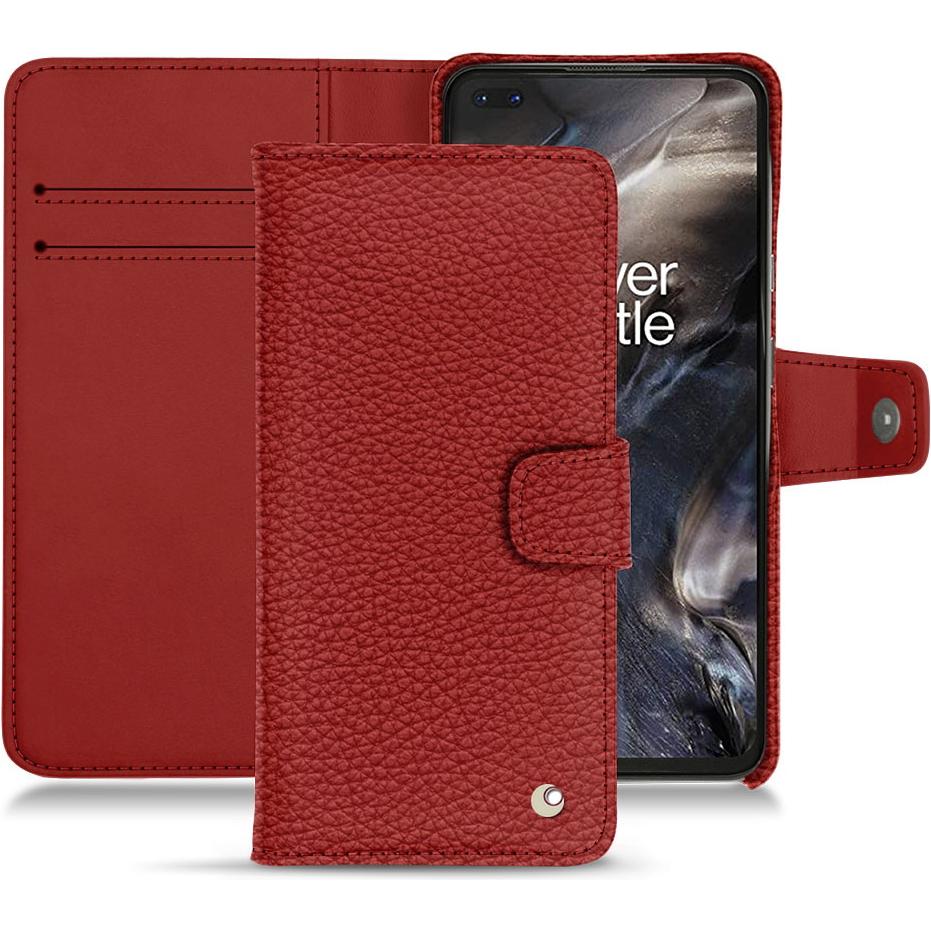 Noreve Lederschutzhülle Wallet (OnePlus Nord), Smartphone Hülle, Rot