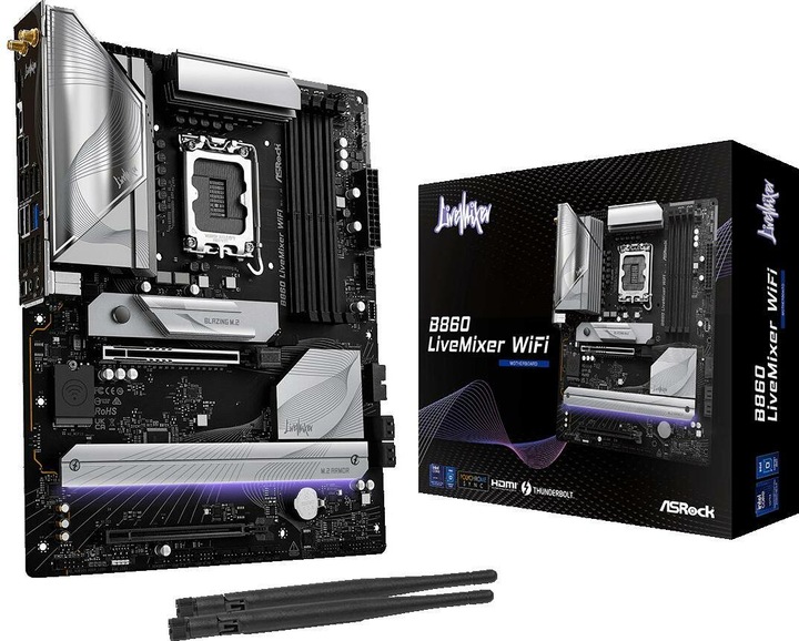 Actual product image AsRock B860 LiveMixer WiFi DDR5 Intel S retail (LGA 1851, Intel B860, ATX)