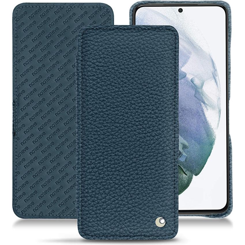 Noreve Lederschutzhülle horizontal (Samsung Galaxy S21+), Smartphone Hülle, Blau