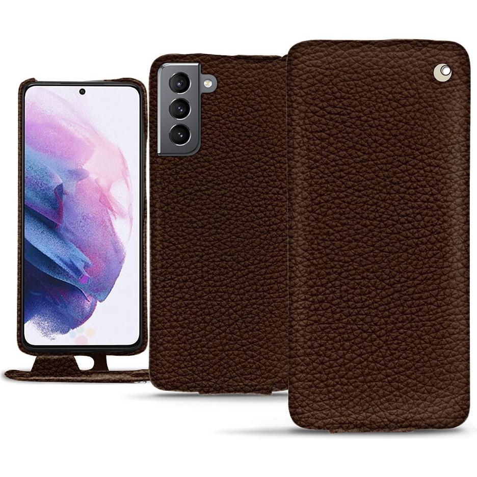 Thumbnail - Noreve Lederschutzhülle vertikal (Samsung Galaxy S21), Smartphone Hülle, Braun