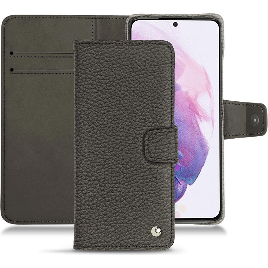 Noreve Lederschutzhülle Wallet (Samsung Galaxy S21+), Smartphone Hülle, Grau
