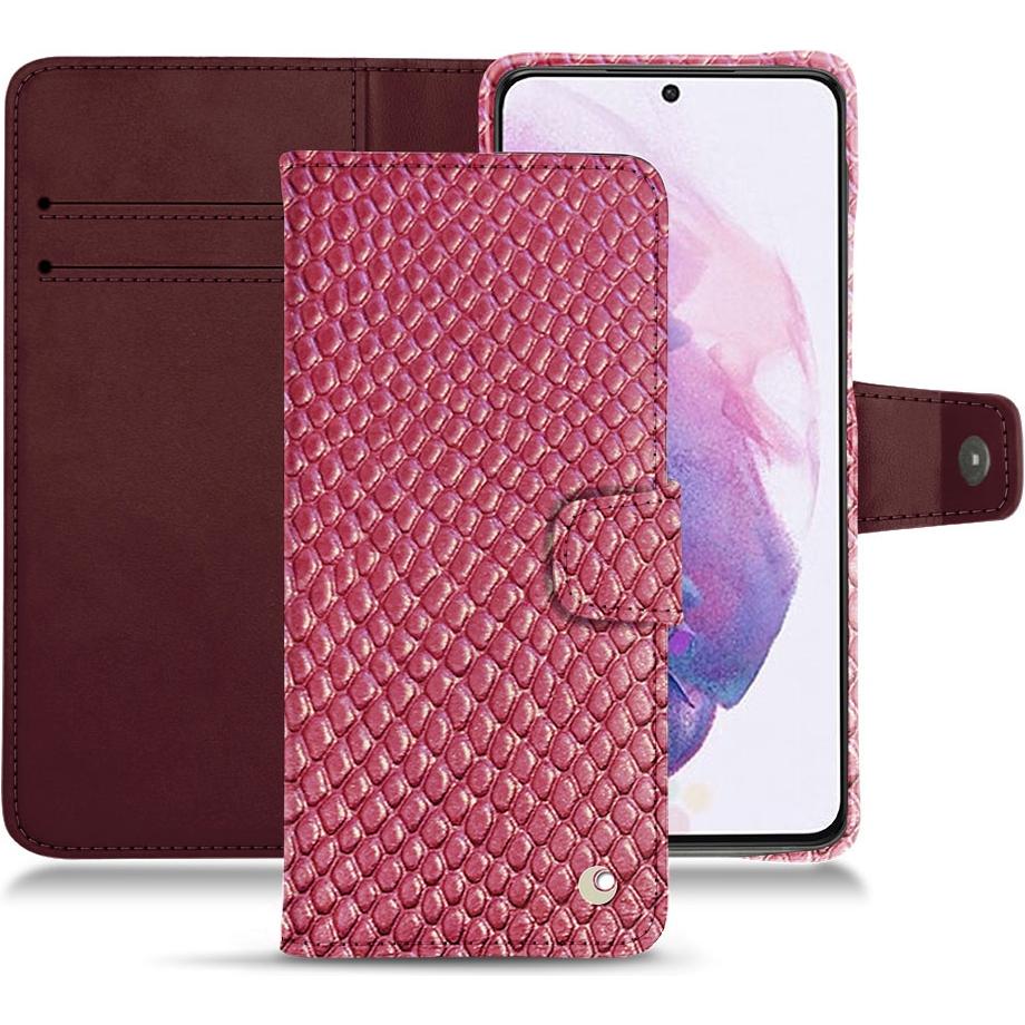 Noreve Lederschutzhülle Wallet (Samsung Galaxy S21+), Smartphone Hülle, Rosa