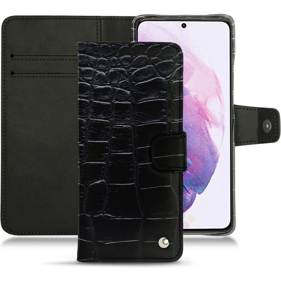 Noreve Lederschutzhülle Wallet (Samsung Galaxy S21+), Smartphone Hülle, Schwarz