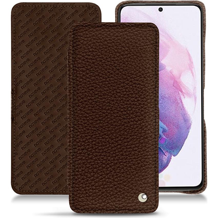 Thumbnail - Noreve Lederschutzhülle horizontal (Samsung Galaxy S21), Smartphone Hülle, Braun
