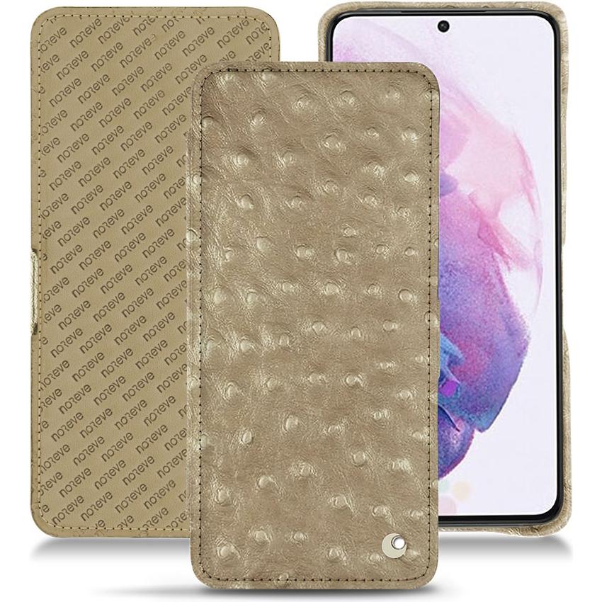 Noreve Lederschutzhülle horizontal (Samsung Galaxy S21), Smartphone Hülle, Beige