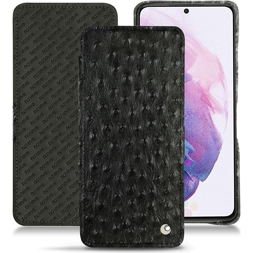 Noreve Lederschutzhülle horizontal (Samsung Galaxy S21), Smartphone Hülle, Schwarz