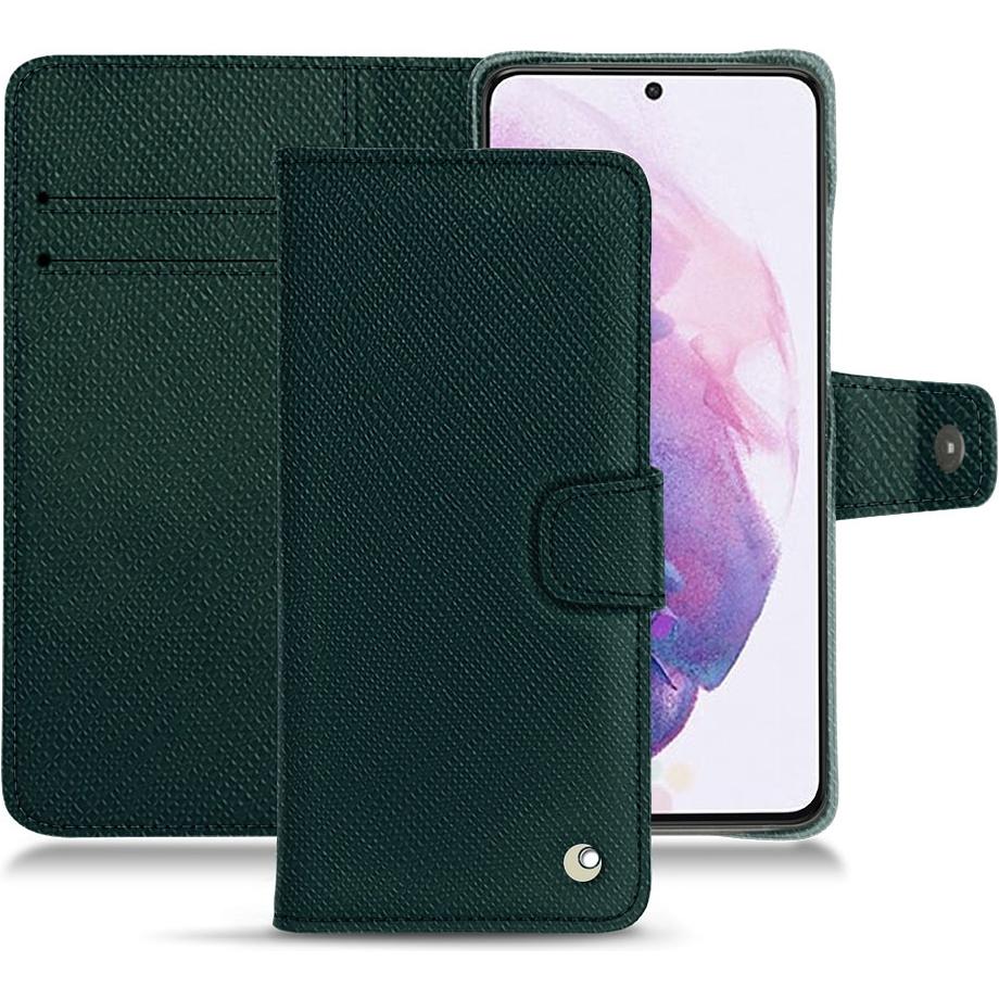 Noreve Lederschutzhülle Wallet (Samsung Galaxy S21), Smartphone Hülle, Grün