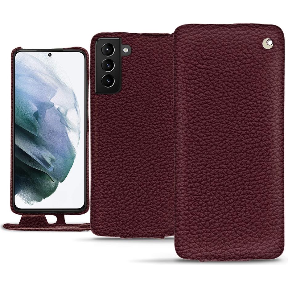 Noreve Lederschutzhülle vertikal (Samsung Galaxy S21+), Smartphone Hülle, Violett