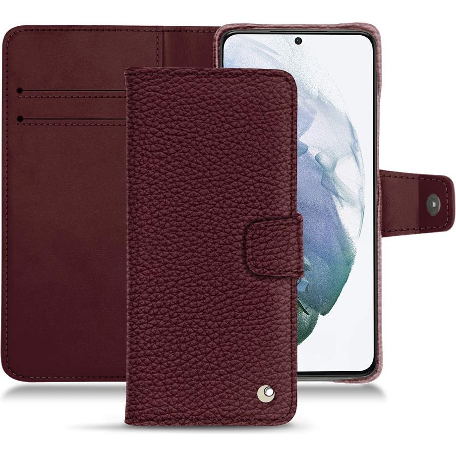 Noreve Lederschutzhülle Wallet (Samsung Galaxy S21+), Smartphone Hülle, Violett