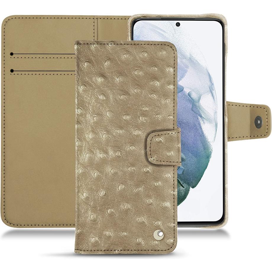 Noreve Lederschutzhülle Wallet (Samsung Galaxy S21+), Smartphone Hülle, Beige
