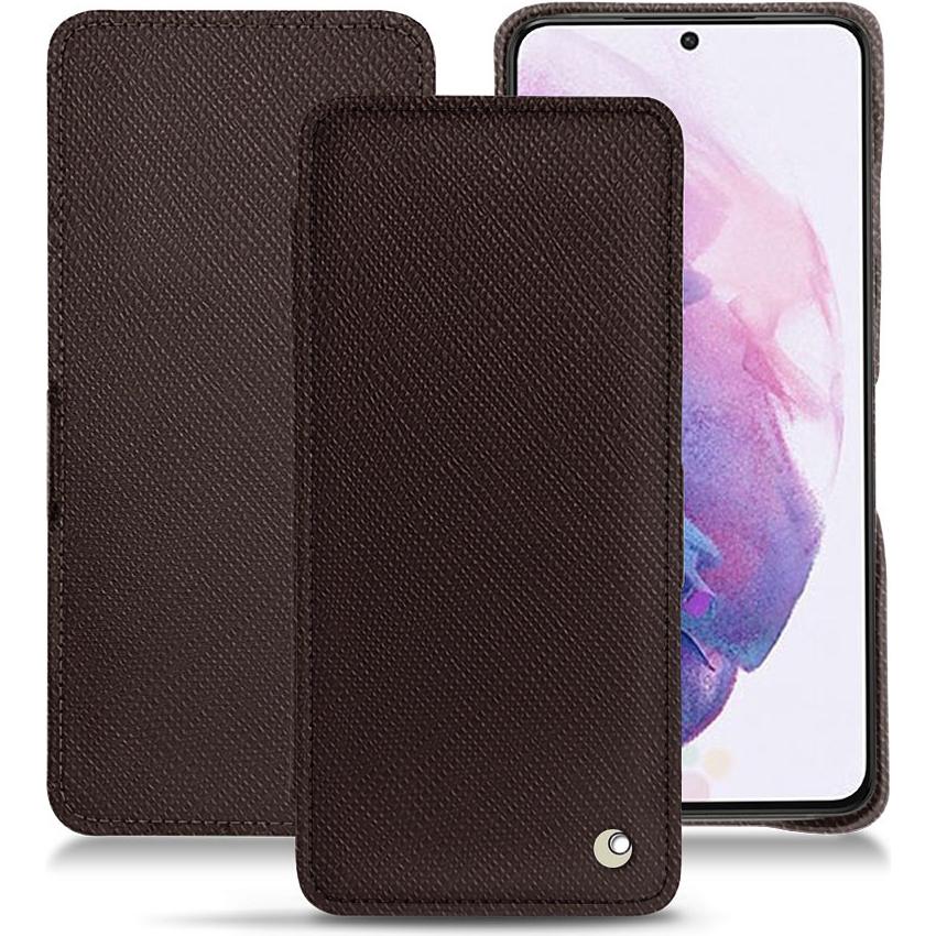 Noreve Lederschutzhülle horizontal (Samsung Galaxy S21), Smartphone Hülle, Braun