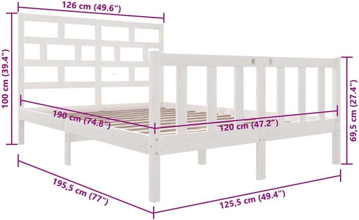 Produktbild vidaXL Bettrahmen (120 x 200 cm)