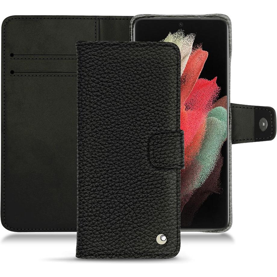 Noreve Lederschutzhülle Wallet (Samsung Galaxy S21 Ultra), Smartphone Hülle, Schwarz