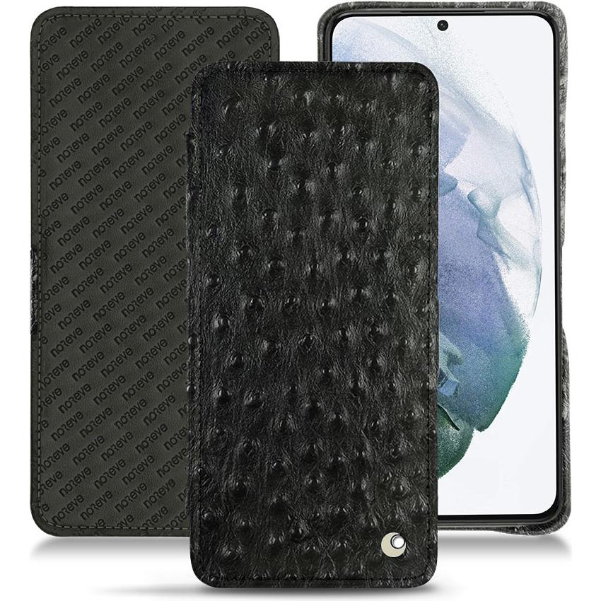 Noreve Lederschutzhülle horizontal (Samsung Galaxy S21+), Smartphone Hülle, Schwarz