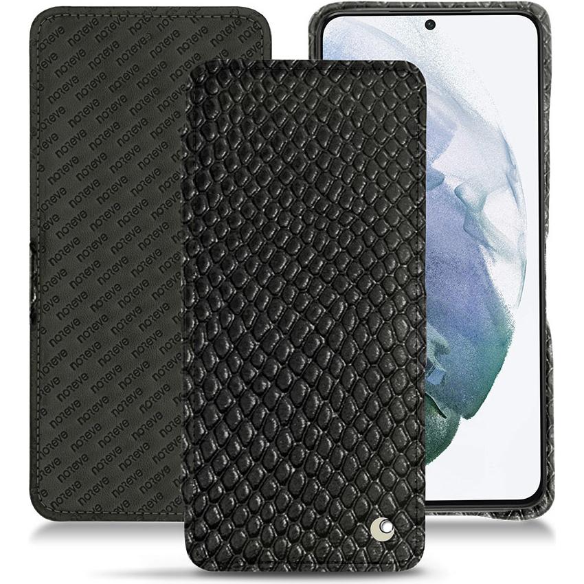 Noreve Lederschutzhülle horizontal (Samsung Galaxy S21+), Smartphone Hülle, Schwarz