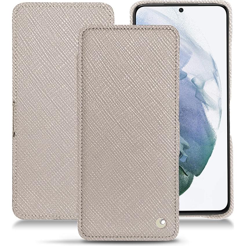Noreve Lederschutzhülle horizontal (Samsung Galaxy S21+), Smartphone Hülle, Beige
