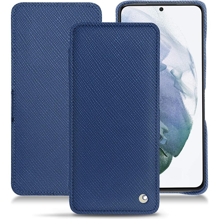 Noreve Lederschutzhülle horizontal (Samsung Galaxy S21+), Smartphone Hülle, Blau
