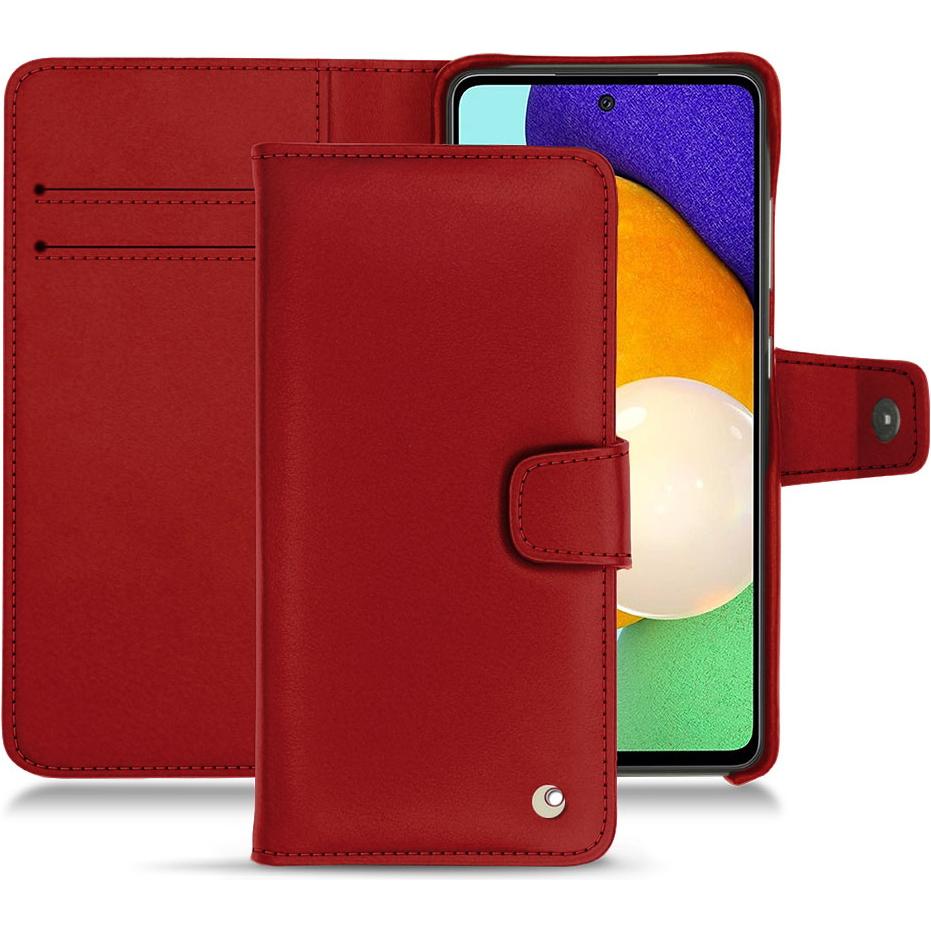 Noreve Lederschutzhülle Wallet (Samsung Galaxy A52), Smartphone Hülle, Rot