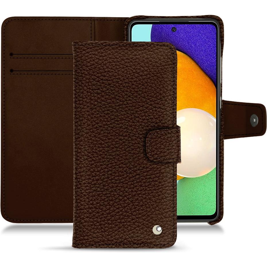 Noreve Lederschutzhülle Wallet (Samsung Galaxy A52), Smartphone Hülle, Braun