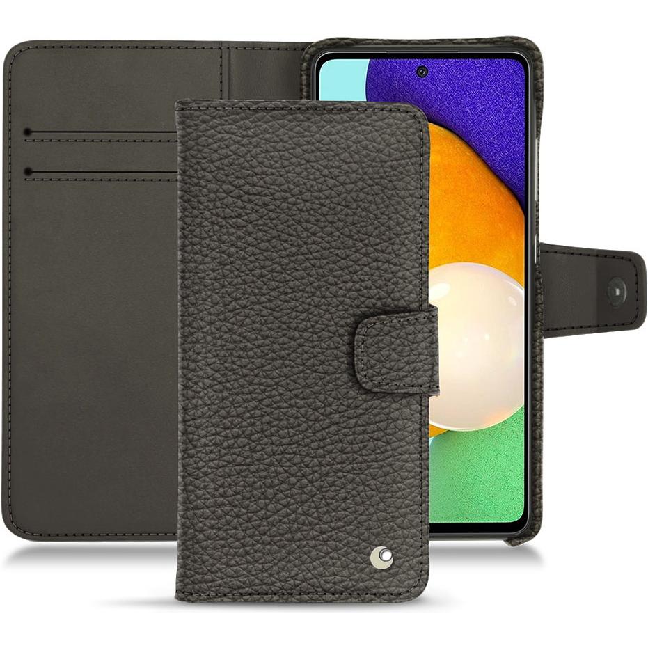 Noreve Lederschutzhülle Wallet (Samsung Galaxy A52), Smartphone Hülle, Grau