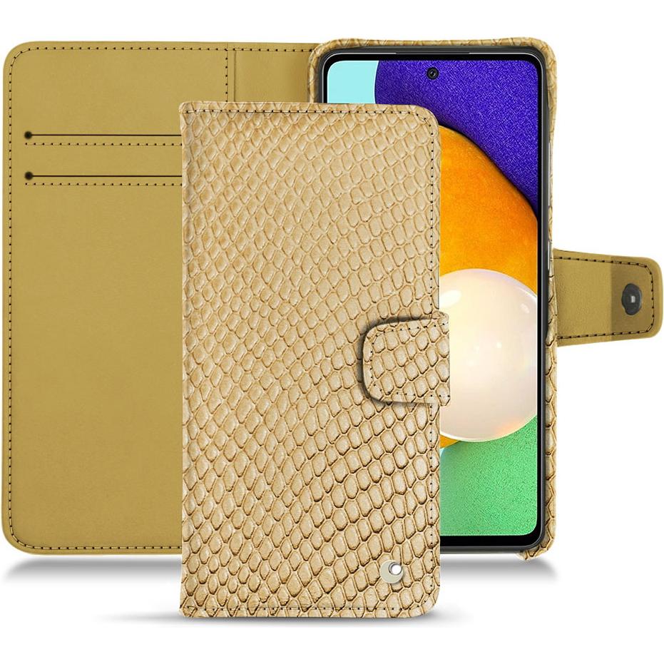 Noreve Lederschutzhülle Wallet (Samsung Galaxy A52), Smartphone Hülle, Beige