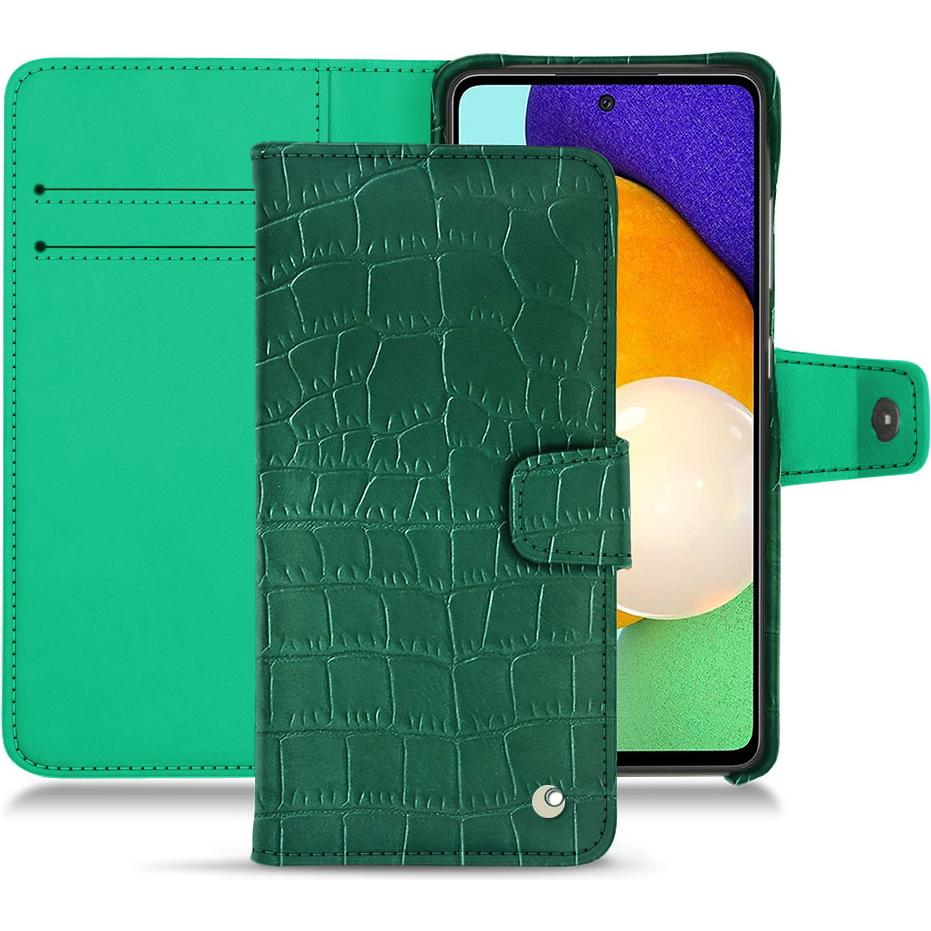 Noreve Lederschutzhülle Wallet (Samsung Galaxy A52), Smartphone Hülle, Grün