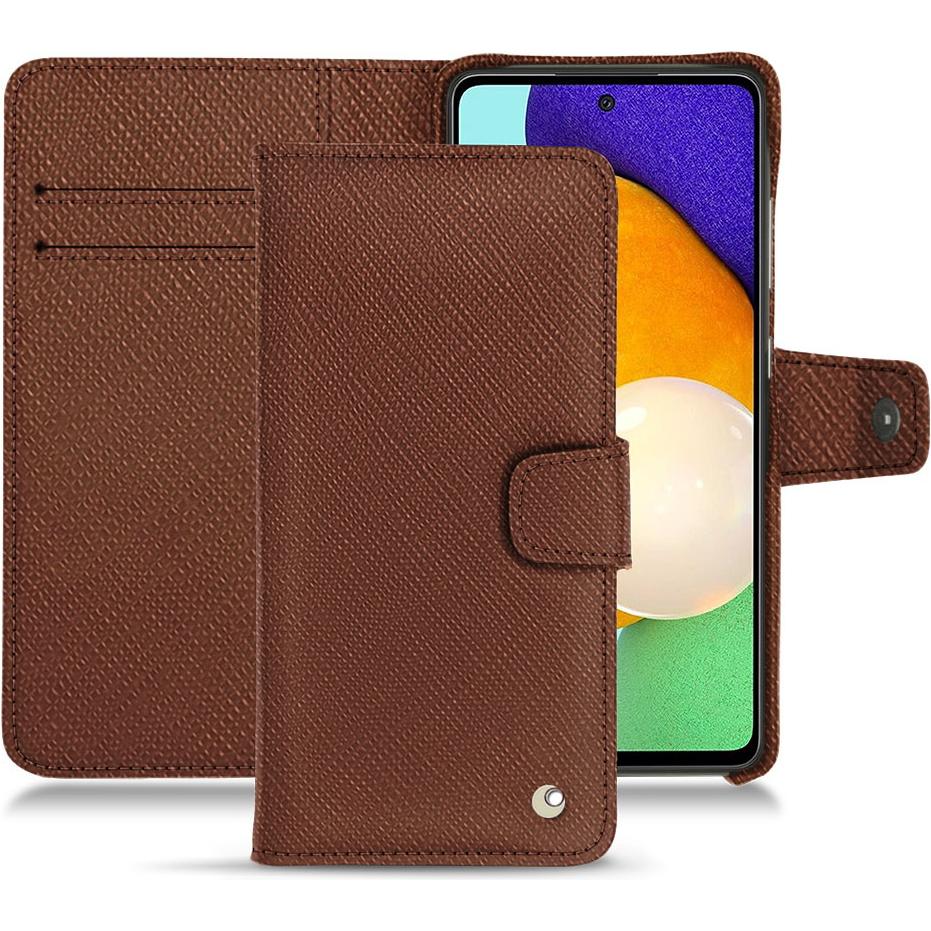 Noreve Lederschutzhülle Wallet (Samsung Galaxy A52), Smartphone Hülle, Braun