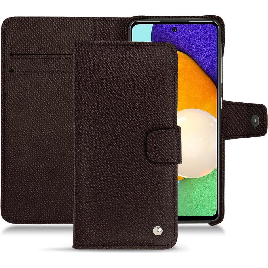 Noreve Lederschutzhülle Wallet (Samsung Galaxy A52), Smartphone Hülle, Braun
