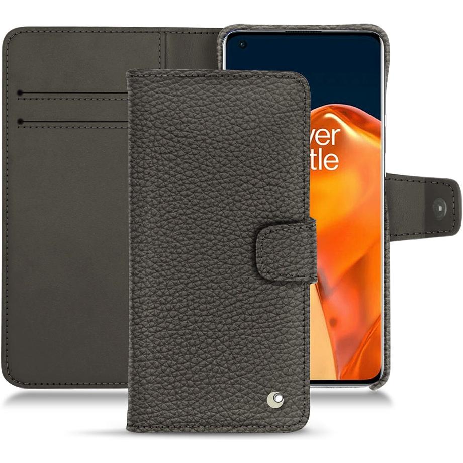 Noreve Lederschutzhülle Wallet (OnePlus 9 Pro), Smartphone Hülle, Grau