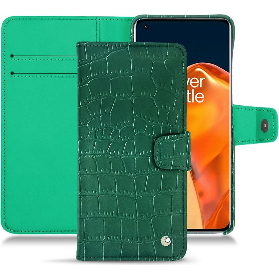 Noreve Lederschutzhülle Wallet (OnePlus 9 Pro), Smartphone Hülle, Grün