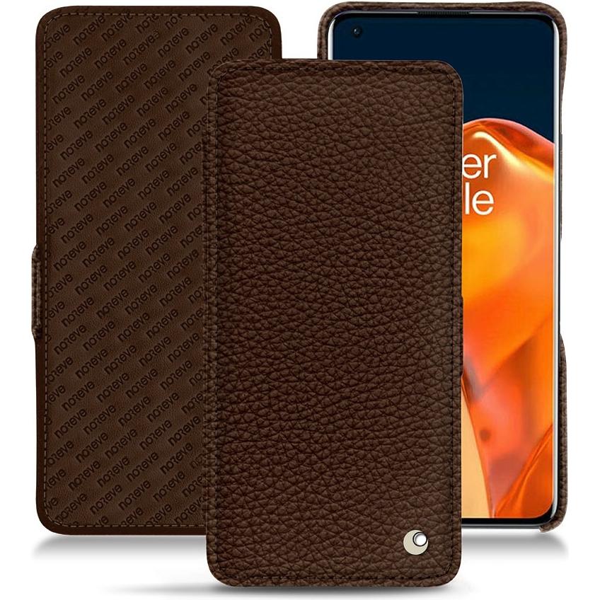 Noreve Lederschutzhülle horizontal (OnePlus 9 Pro), Smartphone Hülle, Braun