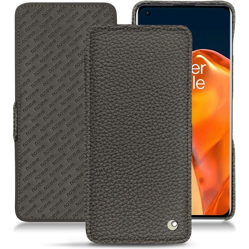 Noreve Lederschutzhülle horizontal (OnePlus 9 Pro), Smartphone Hülle, Grau