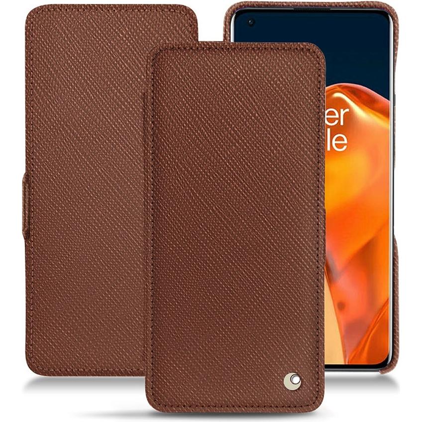 Noreve Lederschutzhülle horizontal (OnePlus 9 Pro), Smartphone Hülle, Braun