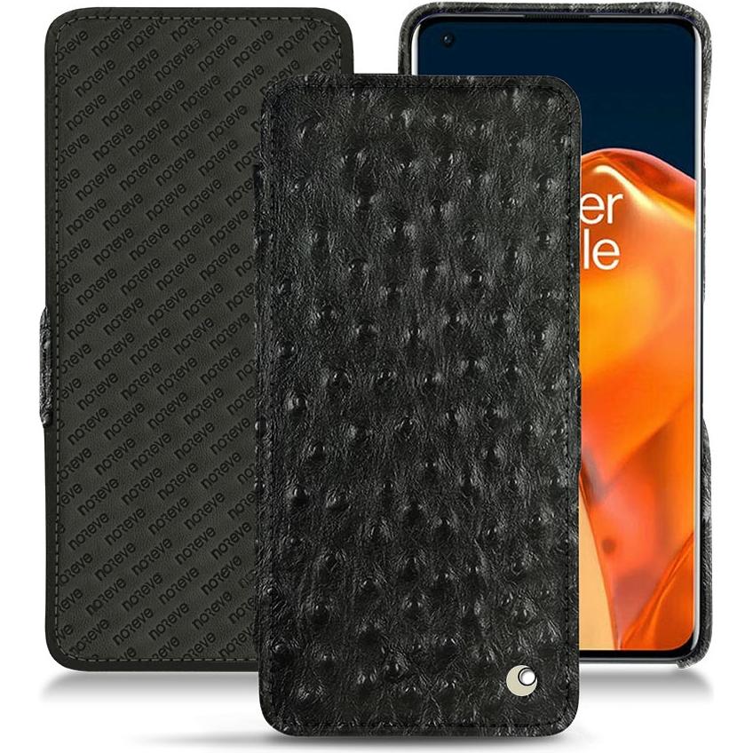 Noreve Lederschutzhülle horizontal (OnePlus 9 Pro), Smartphone Hülle, Schwarz