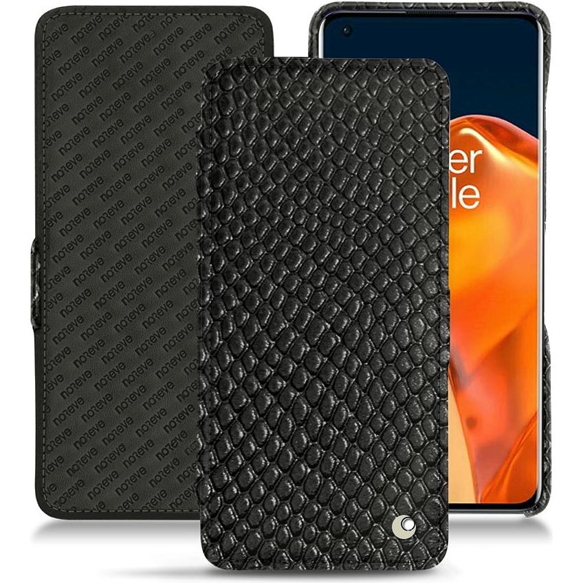 Noreve Lederschutzhülle horizontal (OnePlus 9 Pro), Smartphone Hülle, Schwarz
