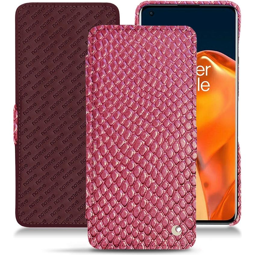Noreve Lederschutzhülle horizontal (OnePlus 9 Pro), Smartphone Hülle, Rosa
