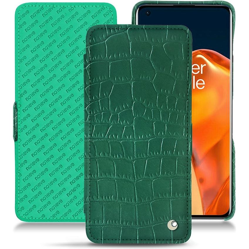 Thumbnail - Noreve Lederschutzhülle horizontal (OnePlus 9 Pro), Smartphone Hülle, Grün