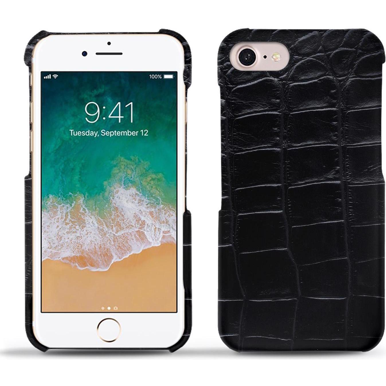 Noreve Lederschutzhülle (Apple iPhone 7), Smartphone Hülle, Schwarz