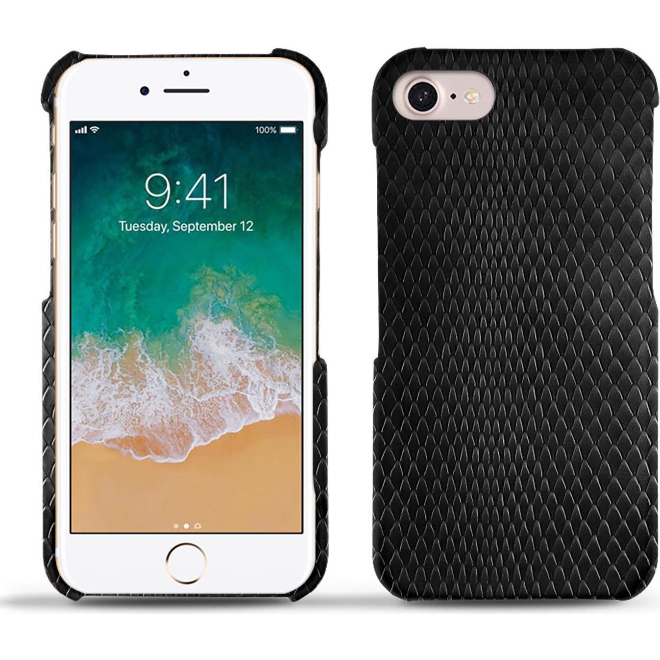 Noreve Lederschutzhülle (Apple iPhone 7), Smartphone Hülle, Schwarz
