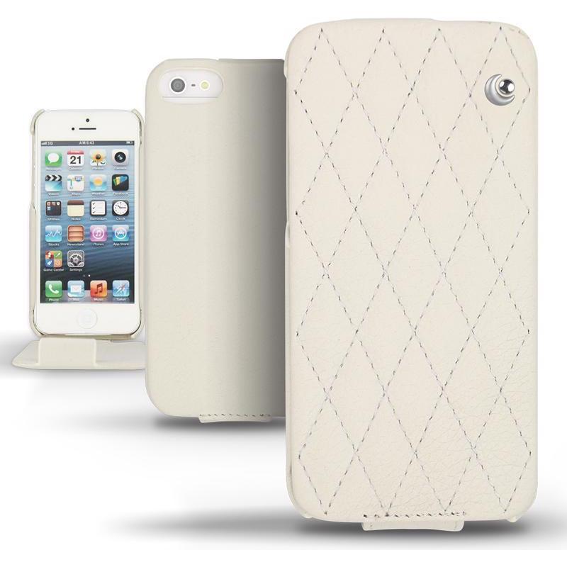Noreve Lederschutzhülle vertikal (Apple iPhone 5), Smartphone Hülle, Weiss