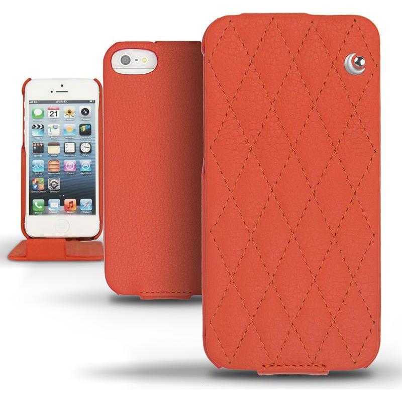 Noreve Lederschutzhülle vertikal (Apple iPhone 5), Smartphone Hülle, Orange