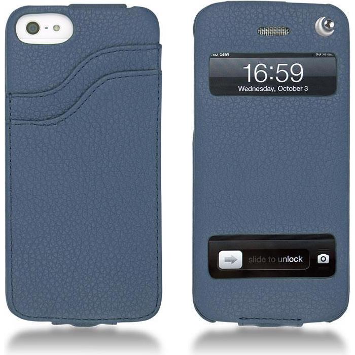 Noreve Lederschutzhülle vertikal (Apple iPhone 5), Smartphone Hülle, Violett