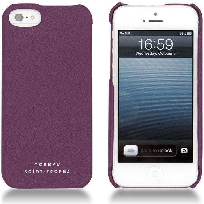 Noreve Lederschutzhülle (Apple iPhone 5), Smartphone Hülle, Violett