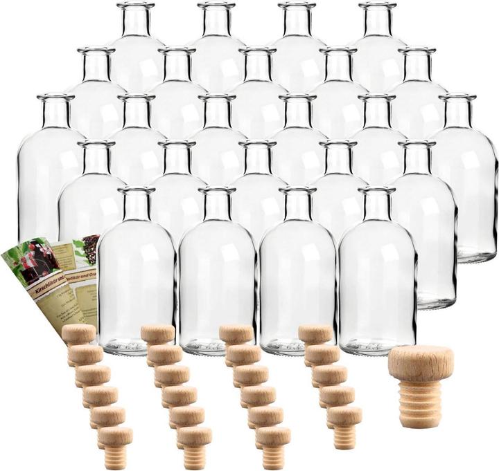 Image du produit Gouveo Set de 24 bouteilles en verre, 250ml, Transparent, Bouchon