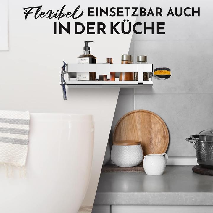 Produktbild 5-in-1 Duschablage Set ohne Bohren (30 x 8 x 10 cm)